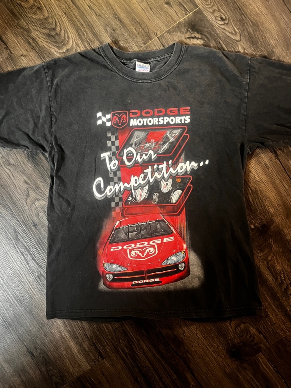 Dodge Motorsports Black & Red Racing Tee. VINTAGE.